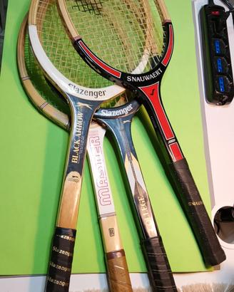 Lotto 4 Racchette Tennis Vintage in Legno 