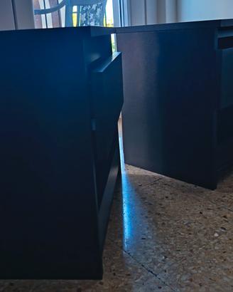 Set Camera: Coppia Comodini Neri + Scarpiera