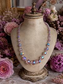Collana antica vintage anni 50 perle vetro degrade