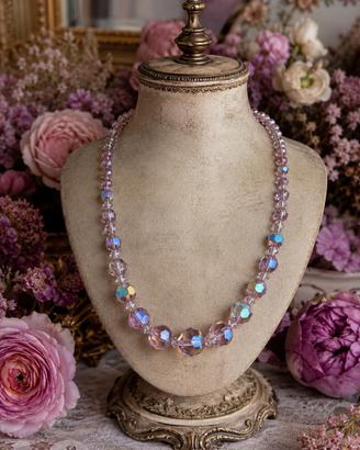 Collana antica vintage anni 50 perle vetro degrade