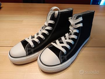 Scarpe alte, tela nere modello "All Star" - Tg. 38