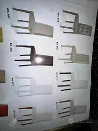 Sedie in legno rivestite in tessuto