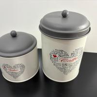 Set barattoli ZUCCHERO CAFFE in latta.