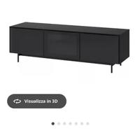 Mobile tv ikea nero con ante in vetro