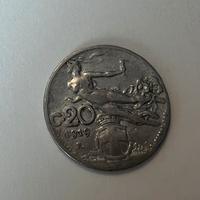 Moneta 20 centesimi liberta librata 1919