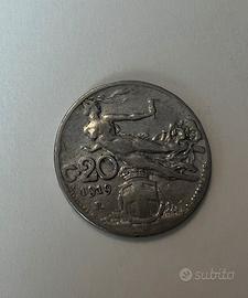 Moneta 20 centesimi liberta librata 1919
