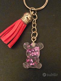 Portachiavi in resina con glitter. Made in Italy