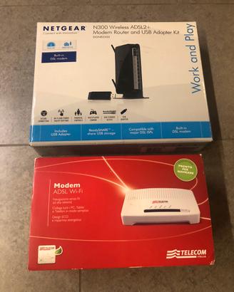 2 Modem: TELECOM ADSL2+ WiFi e NETGEAR N300