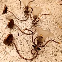 3 applique antichi vintage in ferro battuto