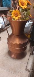 anfora Vaso Decorativo in Rame Martellato