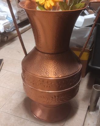 anfora Vaso Decorativo in Rame Martellato
