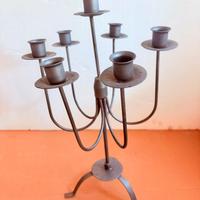 Candelabro vintage a 7 braccia in metallo