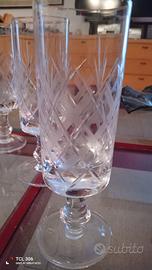 Set bicchieri calici di cristallo vintage anni 70