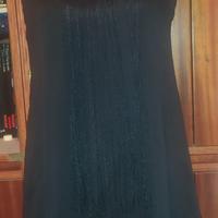 Abito nero scollato con frange tg 42-44