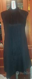 Abito nero scollato con frange tg 42-44