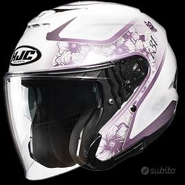 CASCO JET I31 IONA BIANCO ROSA LUCIDO HJC MC8