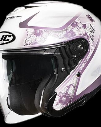 CASCO JET I31 IONA BIANCO ROSA LUCIDO HJC MC8