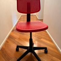 Sedia plastica con rotelle