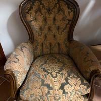 Poltrona in stile Luigi Filippo Damascato