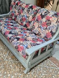Divano in Legno di Rovere Grigio Shabby Chic 