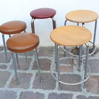Sgabello Vintage Industriale, 5 pezzi anni 60 - 80