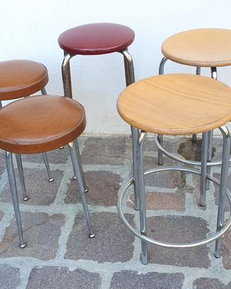 Sgabello Vintage Industriale, 5 pezzi anni 60 - 80