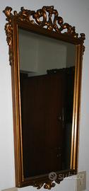 Specchio vintage rettangolare dorato