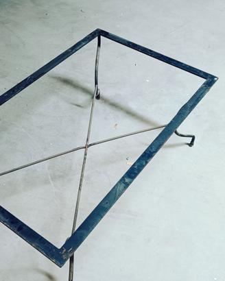 Tavolino in ferro battuto nero solo base