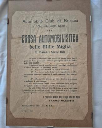 Mille miglia volantino del 1928 RARO