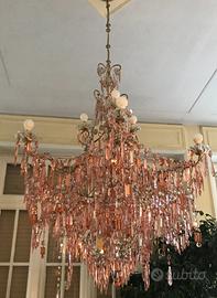 Lampadario anni 30 cristalli Boemia. Raro.
