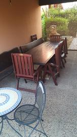 tavolo legno e panche