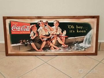 Quadro Coca Cola da collezion con cornice in legno
