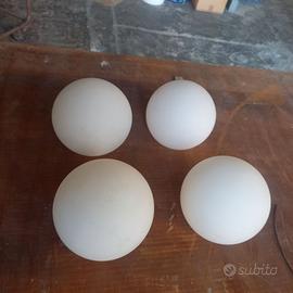 lotto 4 piccole sfere lampadario opaline