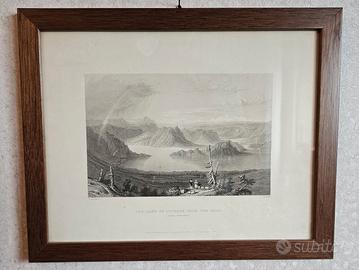 Acquaforte di Charles Mottram 1834 Lago di Lucerna