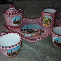 set da caffè a forma di cuore con immagine