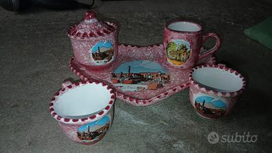 set da caffè a forma di cuore con immagine