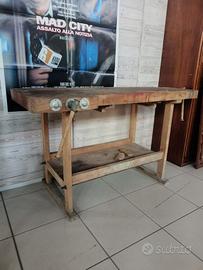 Banco Falegname Legno Morsa Vintage Lavoro