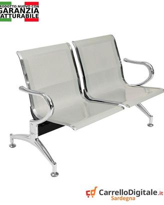 Sedie da attesa in acciaio – NUOVE – 2 posti