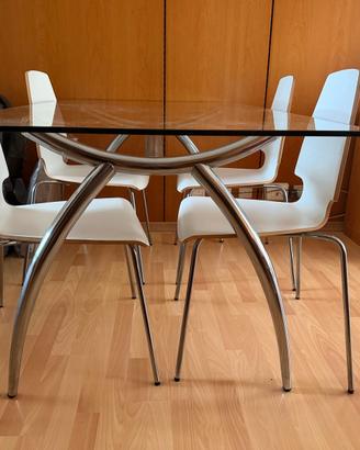 Tavolo Calligaris in vetro temprato ed acciaio