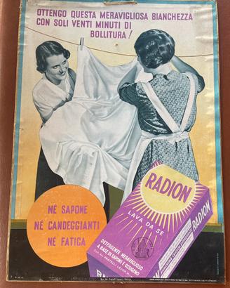 Locandina pubbl. originale Radion 1934 cart. Vetr