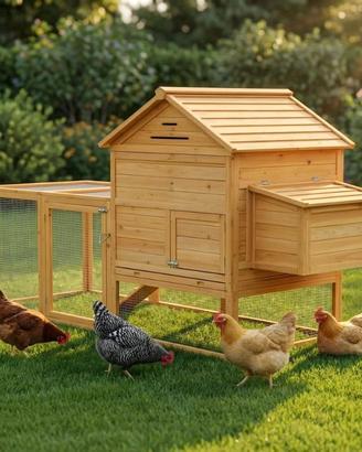 Pollaio in legno da giardino per galline ovaiole