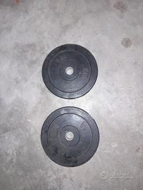 due pesi da 5kg rivestiti in gomma per manubri