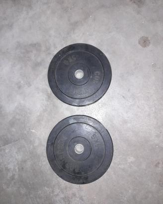 due pesi da 5kg rivestiti in gomma per manubri