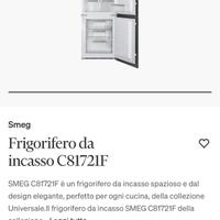Frigorifero incasso SMEG nuovo, ancora imballato