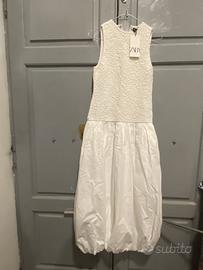 Abito bianco Zara a palloncino taglia xs