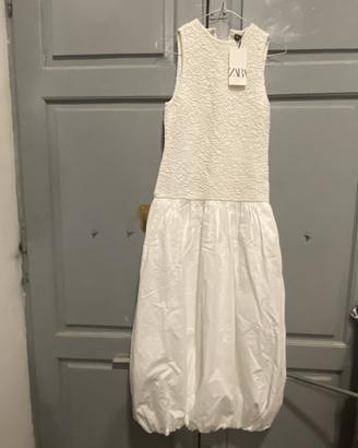 Abito bianco Zara a palloncino taglia xs