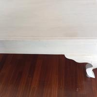 Tavolino indonesiano in legno teak decapato bianco