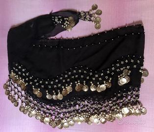 Velo nero danza del ventre con monete