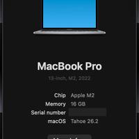 MacBook Pro M2 13inch 16gb 256gb