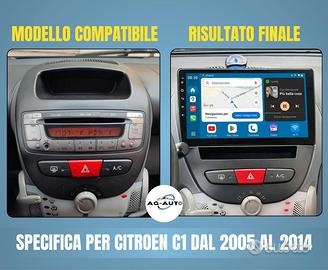Citroen c1 KIT COMPLETO Autoradio Android 10 pol.